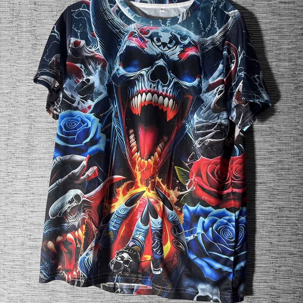 Unisex Skull T-Shirt Tee, XL